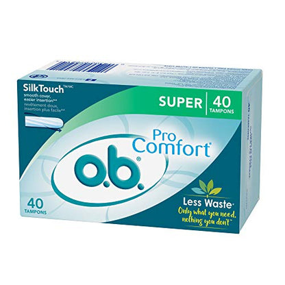 o.b. Pro-Comfort Non-Applicator Tampons, Super Absorbancy, 40 Count (Pack of 1) o.b.Buy Supplements Australia