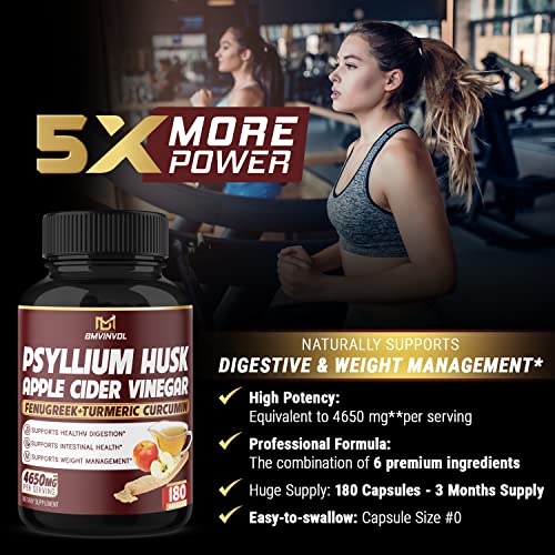 BMVINVOL Psyllium Husk Fiber Supplement 4650mg - Apple Cider Vinegar, Fenugreek BMVINVOLBuy Supplements Australia