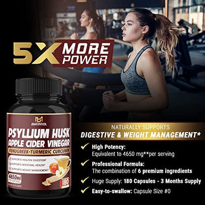 BMVINVOL Psyllium Husk Fiber Supplement 4650mg - Apple Cider Vinegar, Fenugreek BMVINVOLBuy Supplements Australia
