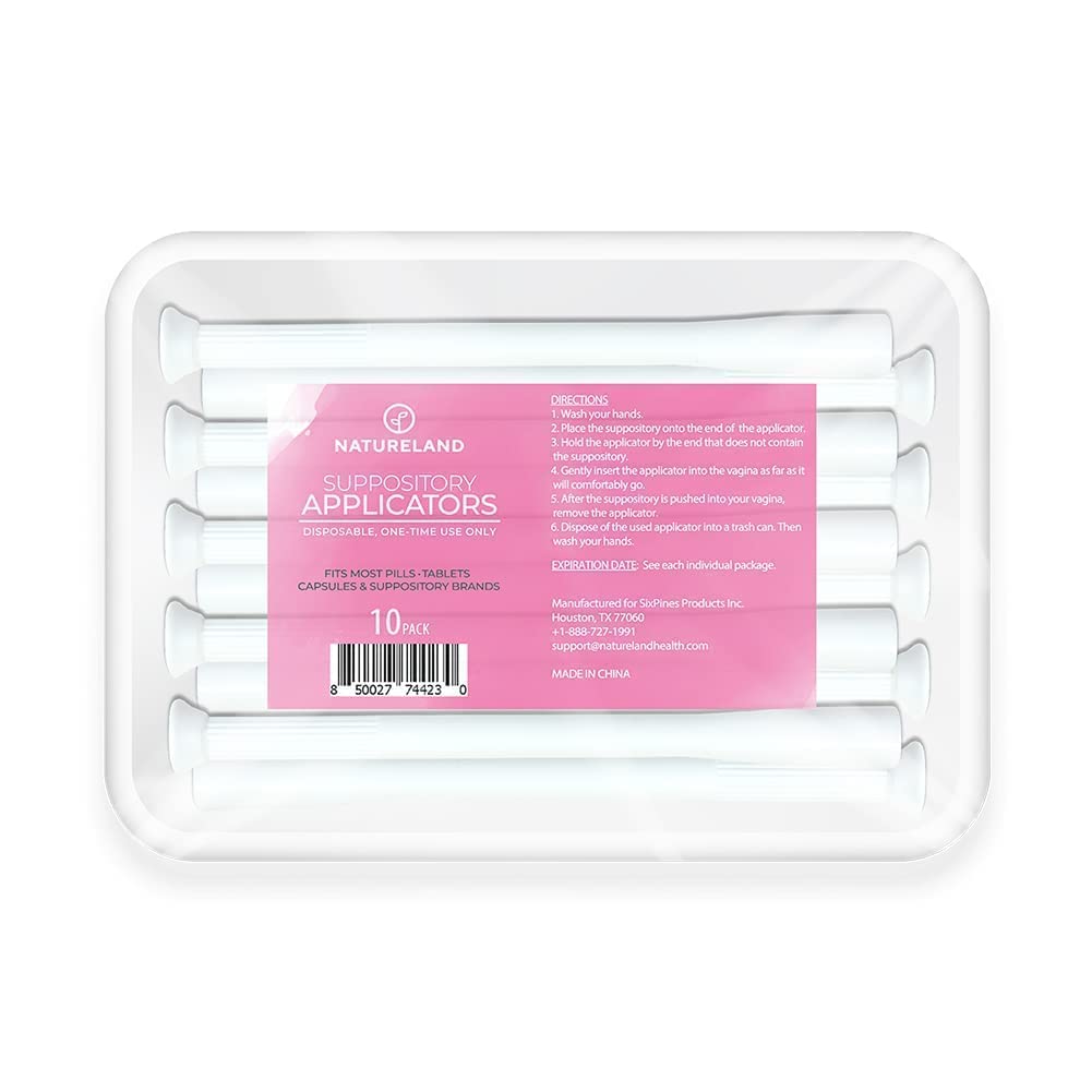 Natureland [40 Count Boric Acid Suppositories 600mg w/ [10 Pack] Vaginal Applicator - Feminine Care NaturelandBuy Supplements Australia