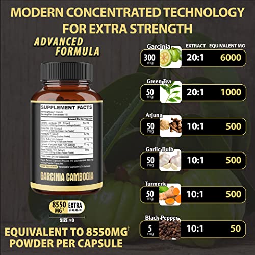 Premium Garcinia Cambogia 20:1 Extract Capsules 8550 mg - with Green Tea, Arjuna agobiBuy Supplements Australia