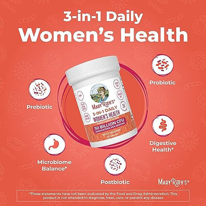 MaryRuth's 3-in-1 Daily Health Probiotics for Women | Clinically Tested | Hormone Support MaryRuth OrganicsBuy Supplements Australia
