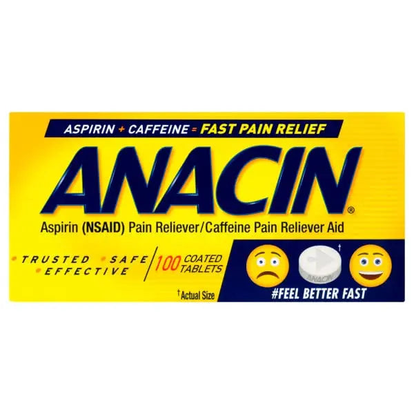 Anacin Fast Pain Relief Pain Reducer Aspirin Tablets, 200 Tabs (Value Pack of 2) ANACINBuy Supplements Australia