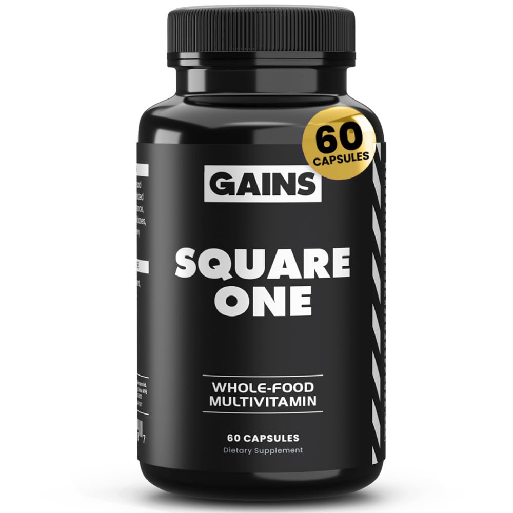 Gains in Bulk Square 1 Multivitamin and Mineral Supplement for Women and Men, Vitamins, Digestive Enzymes and Organic Minerals for Muscle Health, Performance and Immune Support, 90 Capsules GAINS IN BULK GAINSINBULK.COMBuy Supplements Australia