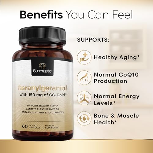 Premium Geranylgeraniol Supplement – GG-Gold 150mg with DeltaGold Vitamin E Tocotrienols SunergeticBuy Supplements Australia