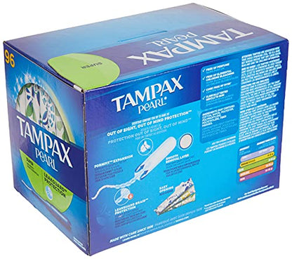 Tampax Pearl Unscented Super Absorbency Tampons, 96 Count TampaxBuy Supplements Australia