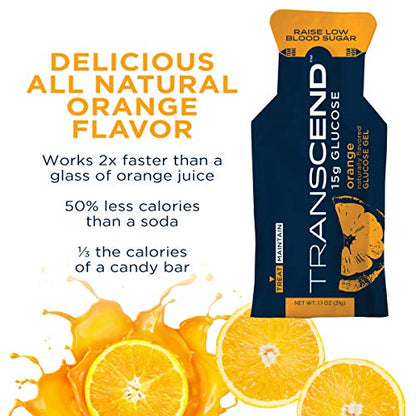 Transcend Glucose Gel Packs - Orange, 30 Pack (1.1oz each) - FSA/HSA TranscendBuy Supplements Australia