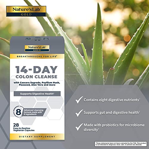 Nature's Lab Gold 14 Day Colon Cleanse* - Blend of Probiotics, Fiber, Flavonoids Nature's LabBuy Supplements Australia