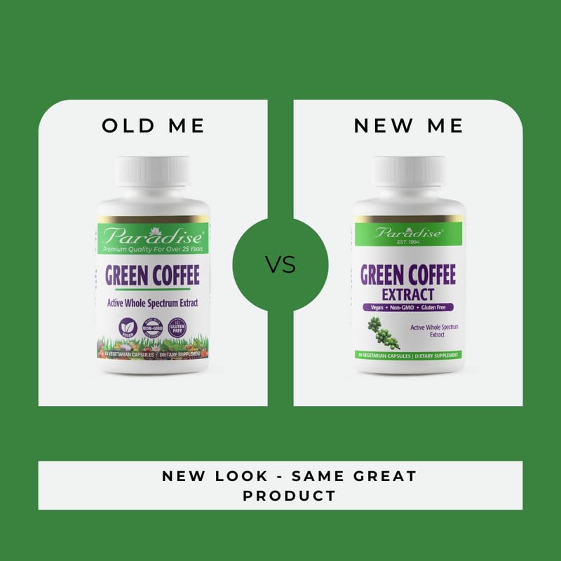 Paradise Herbs Green Coffee Bean, Vegan, Gluten Free, Non GMO, Active Whole Spectrum Paradise HerbsBuy Supplements Australia