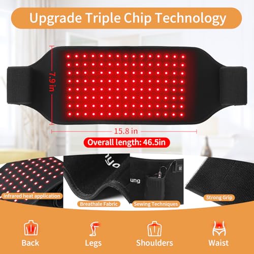 SUNNYOUNG Red Light Therapy Belt, Infrared Light Therapy Wrap Muscle Relaxing Belt with 120 LED Lights sunnyoungBuy Supplements Australia