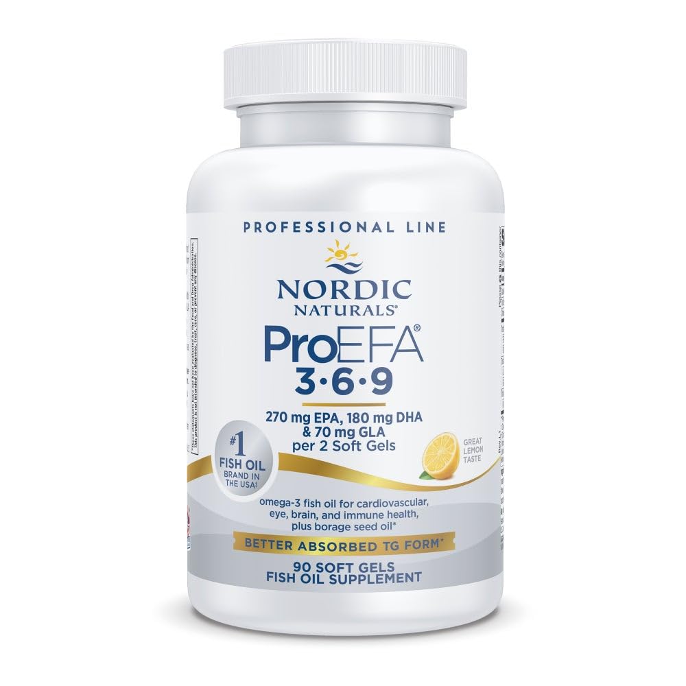 Nordic Naturals ProEFA 3-6-9, Lemon Flavor - 90 Soft Gels - 565 mg Omega-3 - EPA & DHA with Added GLA - Healthy Skin, Cognition, & Positive Mood - Non-GMO - 45 Servings Nordic NaturalsBuy Supplements Australia