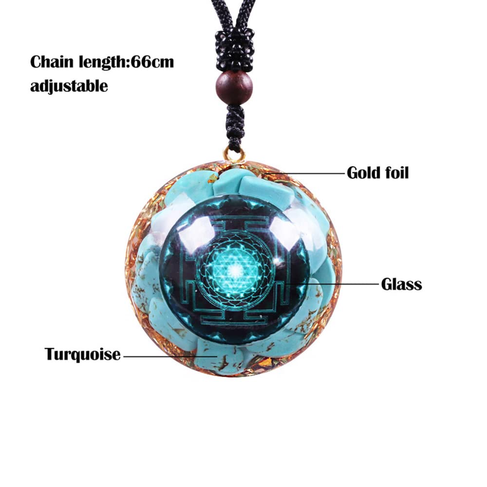 Day Day Up Turquoise Orgonite Pendant Healing Crystal jewelry Orgone Yoga Necklace Reiki Spiritual Day Day UpBuy Supplements Australia
