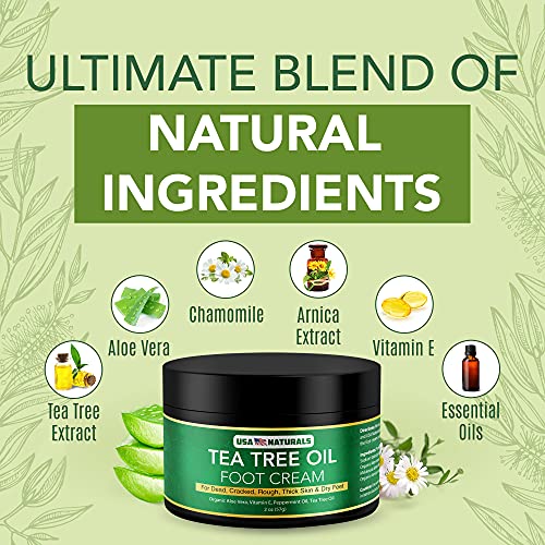 Tea Tree Oil Foot Cream For Dry Cracked Heels Repair - Natural Foot Cream For Dry Cracke USA NaturalsBuy Supplements Australia