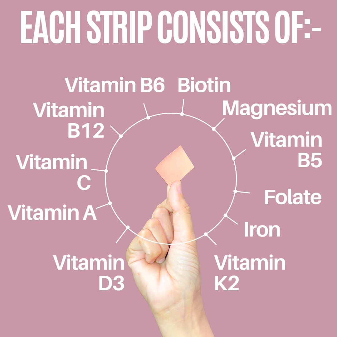 NutriHugs Daily Multivitamin Dissolving Strips - Vitamins A, B-Complex, C, D3 and K2 - 11 Essential Vitamins & Minerals - Vegan, Sugar-Free, Fast-Absorbing Oral Thin Film - Doctor-Founded - 30 Count MedHugsBuy Supplements Australia