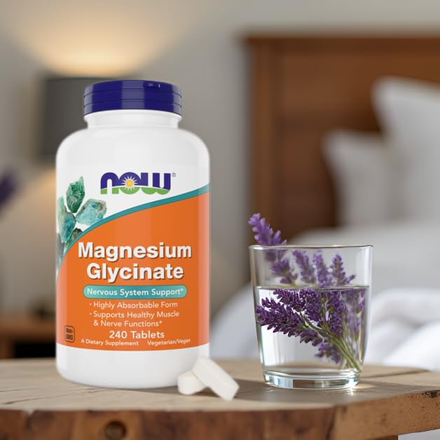 Now Foods Magnesium Glycinate, 240 Tablets - Supports Healthy Muscle and Nerve Functions - Non-GMO NOW FoodsBuy Supplements Australia