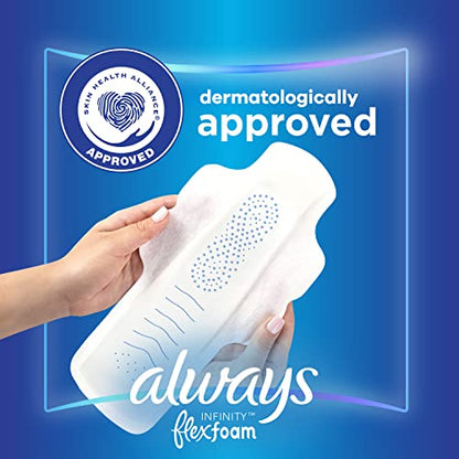 Always Infinity Feminine Pads For Women, Size 4 Overnight Absorbency, Multipack, With Flexfoam AlwaysBuy Supplements Australia