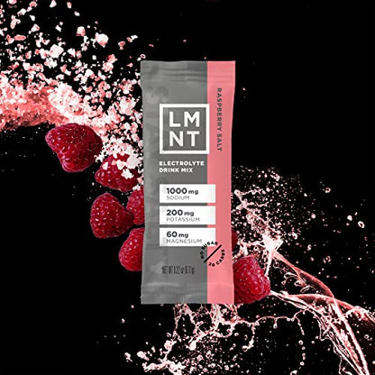 LMNT Zero-Sugar Electrolytes - Raspberry Salt - Hydration Powder Packets | No Dodgy Drink LMNTBuy Supplements Australia