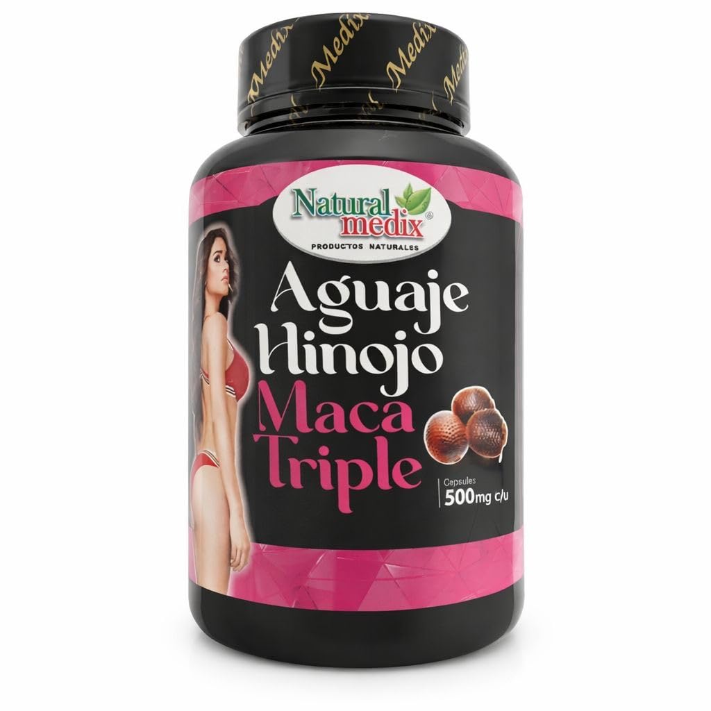 Natural medix Aguaje Hinojo Maca Triple (Maca Root Supplement) Premium 100 Capsules | Premium Botanical Blend for Feminine Balance & Confidence Natural medixBuy Supplements Australia