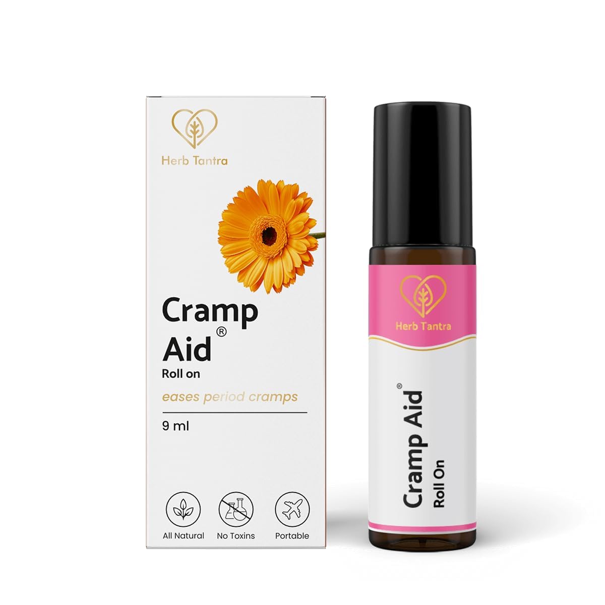 Cramp Aid Roll On for Menstrual Cramps | Instant Period Pain Relief | | Natural & Ayurvedic Alternative to hot Bags | Fits in Pocket GenericBuy Supplements Australia