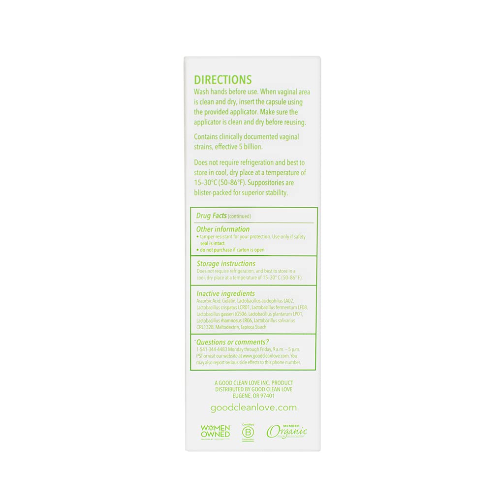 Good Clean Love BiopHresh Vaginal Homeopathic Suppository, Bacterial Vaginosis Treatment for Women Good Clean LoveBuy Supplements Australia