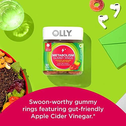 OLLY Metabolism Gummy Rings, Apple Cider Vinegar, Vitamin B12, Chromium, Energy and Digestive Health OLLYBuy Supplements Australia