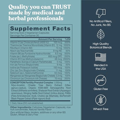 Conception Fertility Supplements for Women – Prenatal Vitamins – Promote Hormone Balance Eu NaturalBuy Supplements Australia