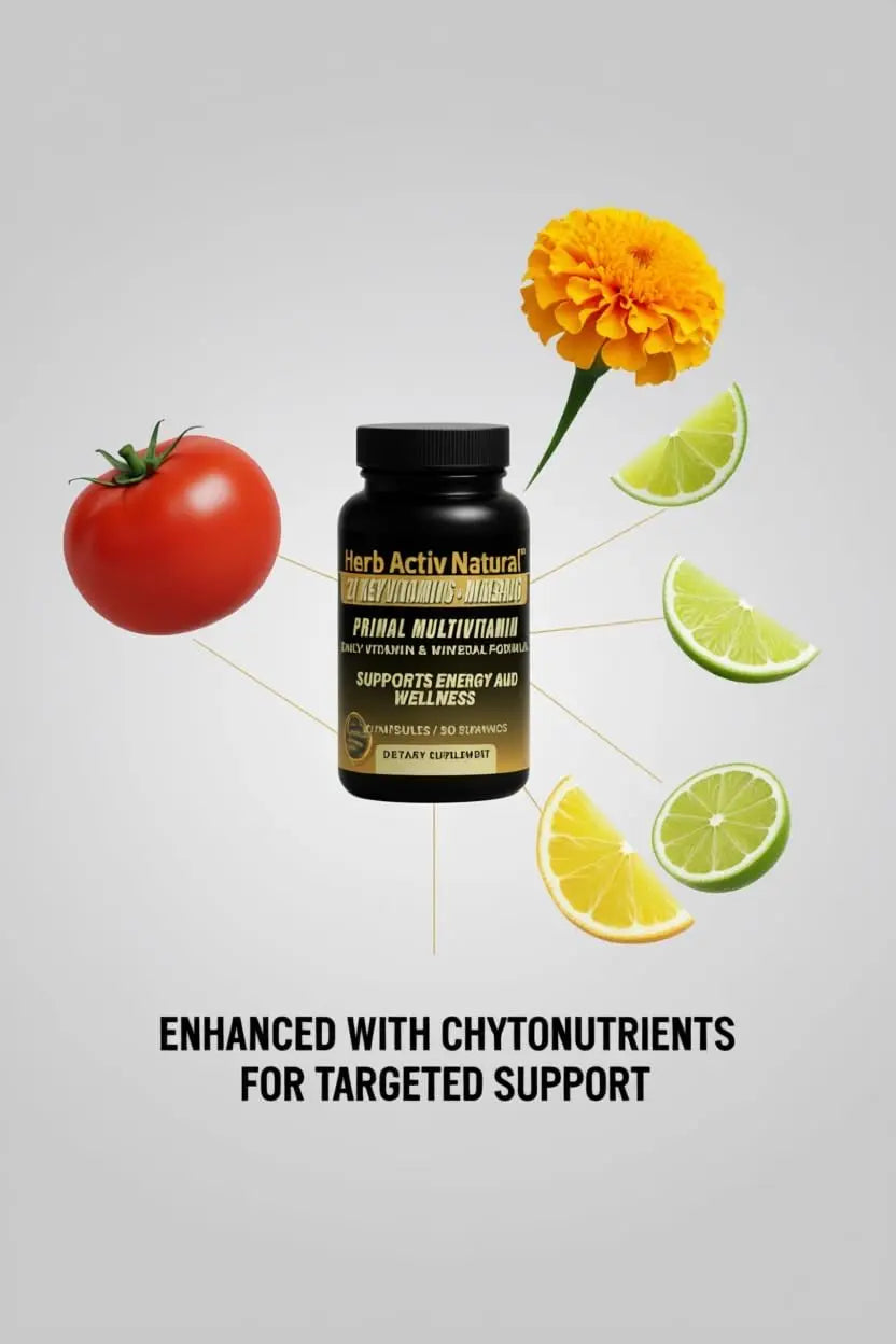 Herb Activ Natural Primal Multivitamin - 21 Essential Vitamins & Minerals - Daily Vitamin & Mineral Supplement - Energy & Wellness Support - 30 Capsules Herb Activ NaturalBuy Supplements Australia