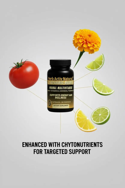 Herb Activ Natural Primal Multivitamin - 21 Essential Vitamins & Minerals - Daily Vitamin & Mineral Supplement - Energy & Wellness Support - 30 Capsules Herb Activ NaturalBuy Supplements Australia