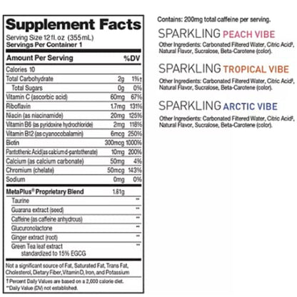 CELSIUS Energy Drink |Functional Essential Energy Drink Peach Vibe, Tropical and Arctic BETRULIGHTBuy Supplements Australia