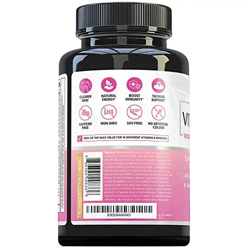 Vitauthority Multivitamin for Women Women’s Daily Multi-Vitamin Supplement with DIM, Iodine, Ashwagandha Supports Youthful Complexion Vitauthority
