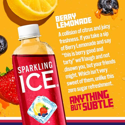 Sparkling Ice, Berry Lemonade Sparkling Water, Zero Sugar Flavored Water, with Vitamins Sparkling ICEBuy Supplements Australia