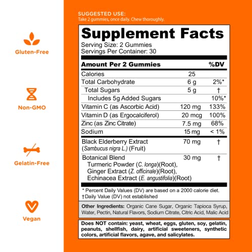 Goli Immune Vitamin Gummy - 60 Count - Elderberry, Vitamin C, D & Zinc, Vegan, Non-GMO GoliBuy Supplements Australia