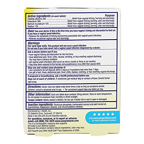 AZO Yeast Plus Tablets 60 ea (Pack of 6) - Packaging May Vary AZOBuy Supplements Australia
