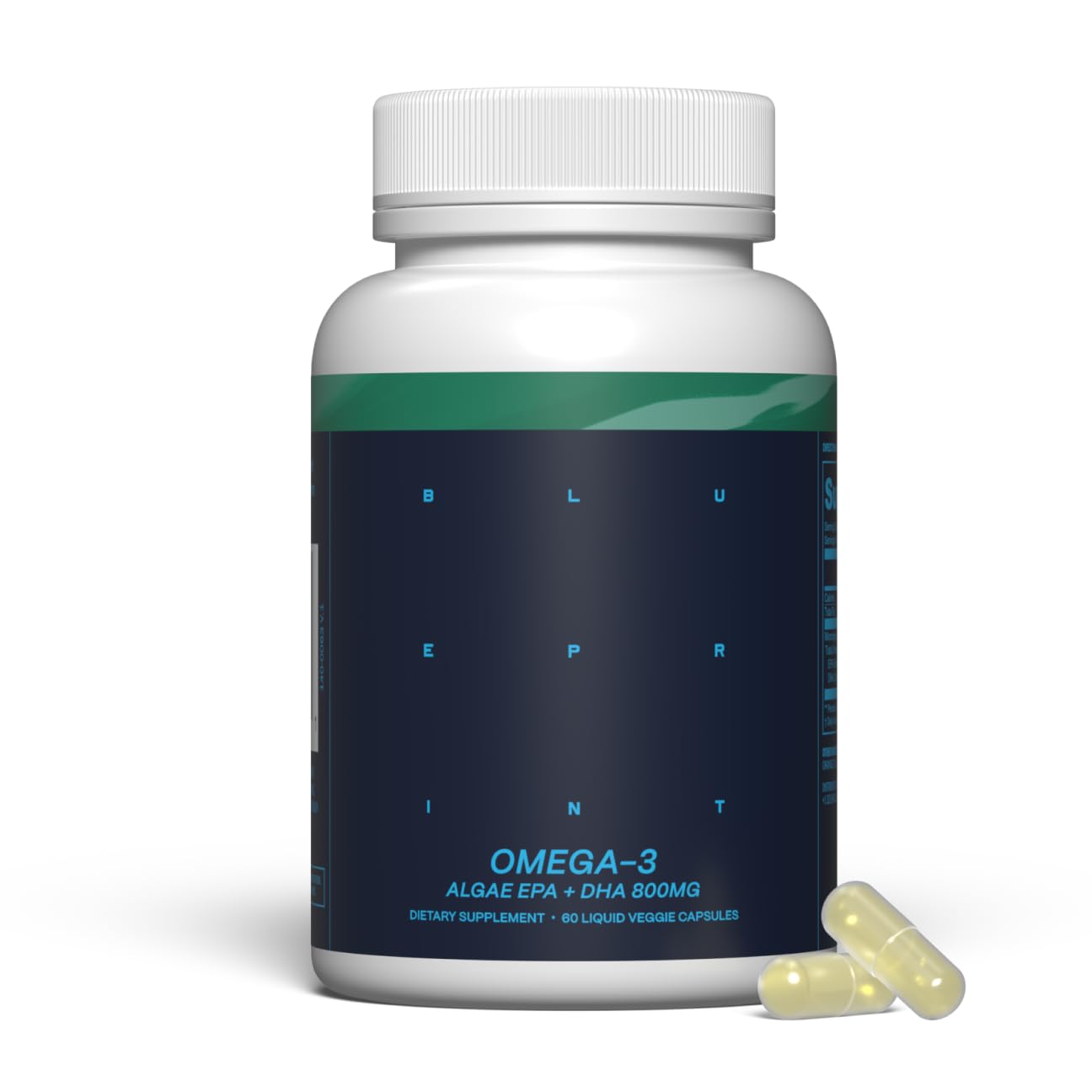 Blueprint Bryan Johnson Omega-3 - Vegan Algae Omega 3 Supplement with EPA/DHA - 800mg Plant-Based for Brain, Heart & Joint Support - High Absorption Triglyceride Form - 1:1 EPA/DHA Blueprint Bryan JohnsonBuy Supplements Australia