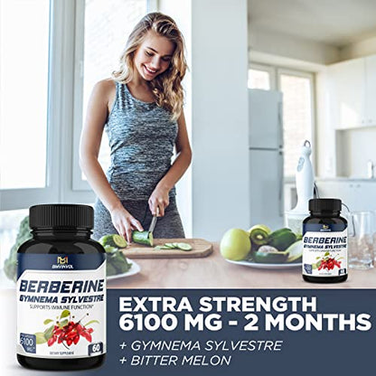 BMVINVOL 5-in-1 Berberine Supplement 6100mg with Ceylon Cinnamon, Gymnema Sylvestre BMVINVOLBuy Supplements Australia