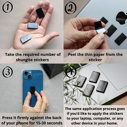 KarelianMasters Shungite Stone Stickers - Natural Stone Adhesive Plates for Phones (Set of 3 Plates) KARELIANMASTERSBuy Supplements Australia