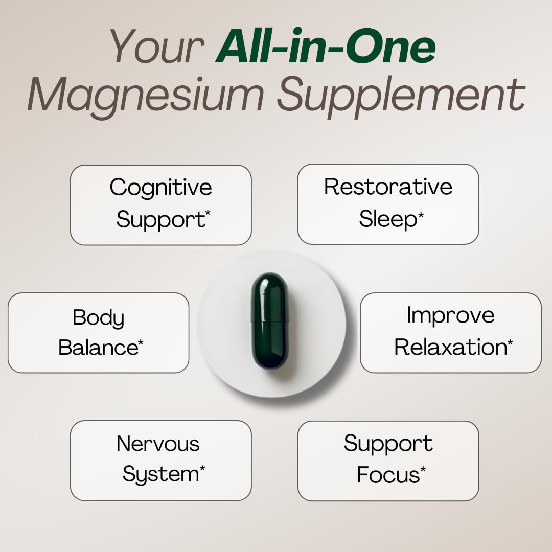 MAGPLUS+ Magnesium L-Threonate w Apigenin & L Theanine | 7-Ingredient Sleep Blend | Brain, Memory, & Sleep Support | Liposomal Magnesium Threonate Supplement (60 Capsules) Plus+UltraBuy Supplements Australia