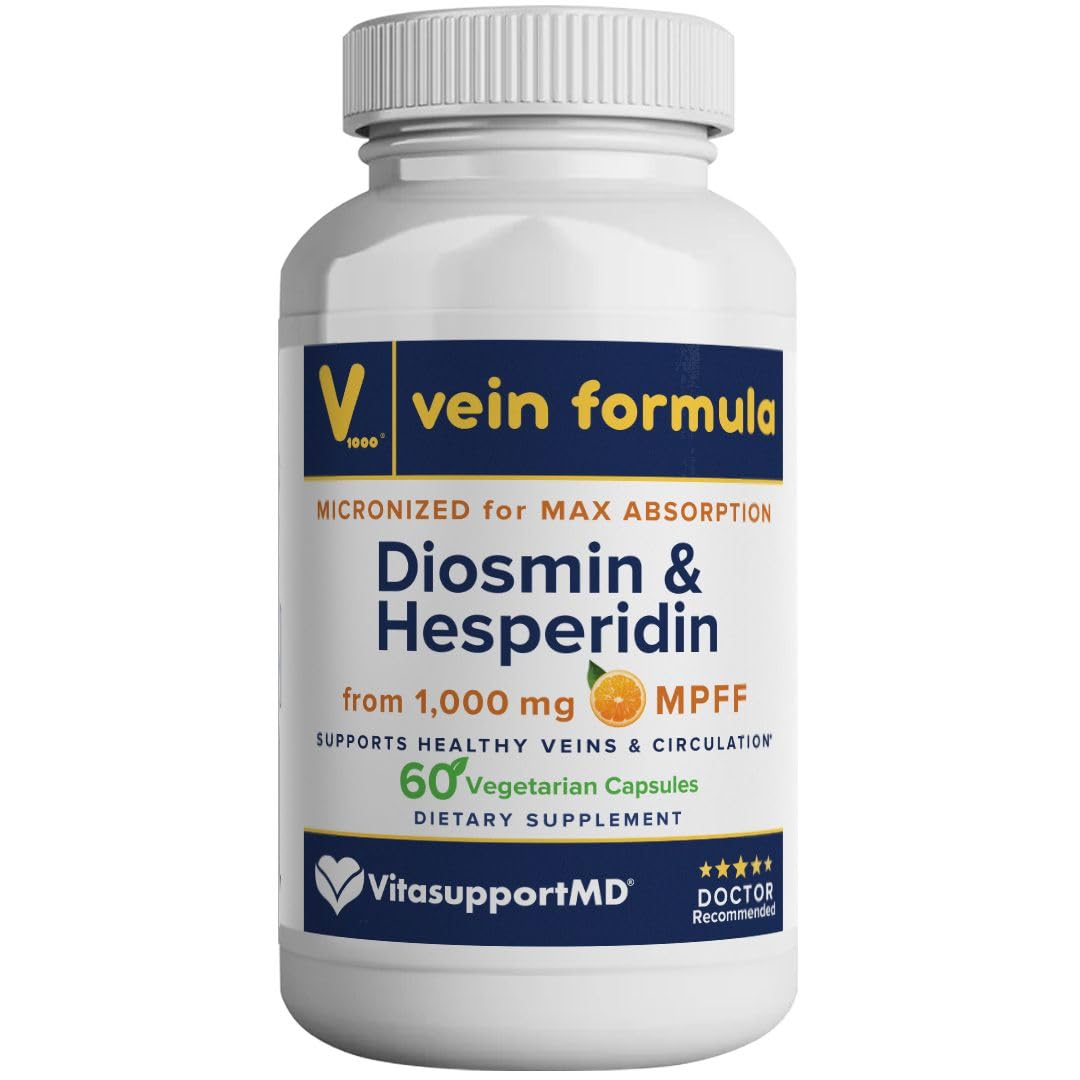Vein Formula Diosmin Hesperidin 1000mg, Micronized Bioflavonoids Blend for Blood Circulation, Vein Support MPFF Supplement