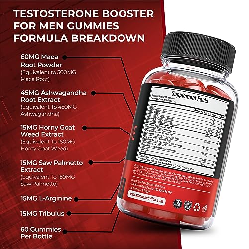 Testosterone Booster For Men Gummies - Enhances Strength & Stamina - Optimizes Physical Atlantis NutritionBuy Supplements Australia