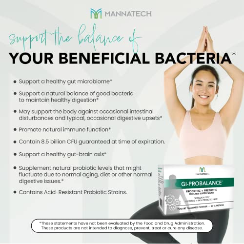 Mannatech Prebiotics and Probiotics, 30 Slimsticks, Yogurt Flavor, GI-ProBalance w/MannaBiotic Blend MannatechBuy Supplements Australia