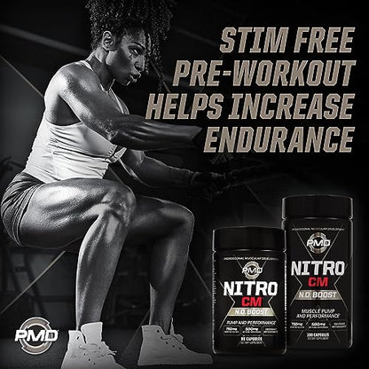 PMD Sports Nitro cm - Nitric Oxide with Agmatine Pre Workout Supplement - Muscle PMDBuy Supplements Australia