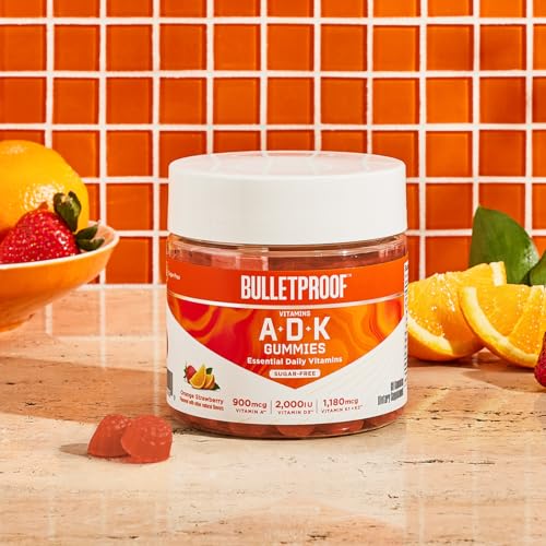 Bulletproof Sugar-Free Orange Strawberry Vitamins A+D+K Gummies, 60 Count, Keto BulletproofBuy Supplements Australia