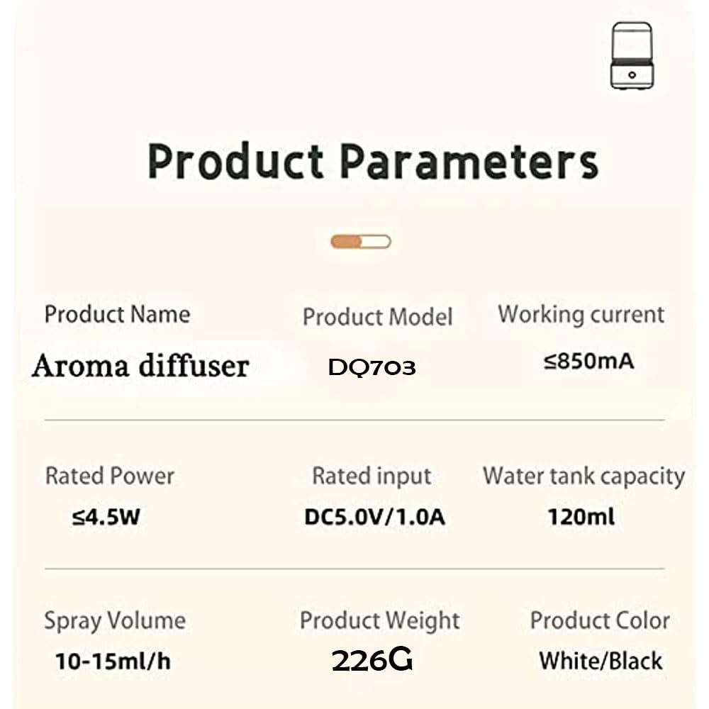 Candlelight Flame Air Diffuser,Portable Essential Oil Diffuser Noiseless 120ML Aroma Diffuser Waterless AEKANBuy Supplements Australia