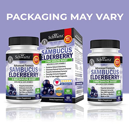 Elderberry with Zinc and Vitamin C for Adults - Immune Support Vitamins BioSchwartzBuy Supplements Australia