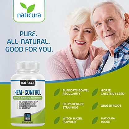Naticura Hem-Control Natural Hemorrhoid Supplement - Vegan Herbal Supp NaticuraBuy Supplements Australia