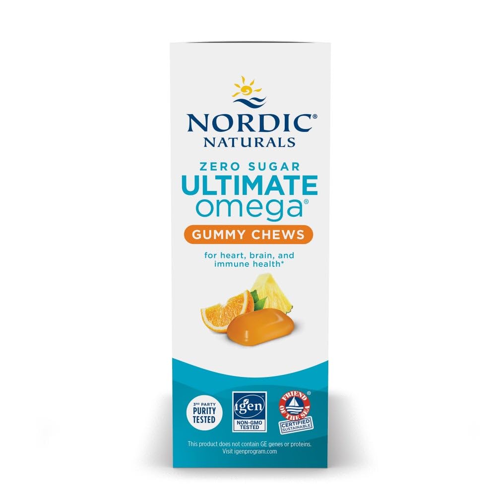 Nordic Naturals Zero Sugar Ultimate Omega Gummy Chews - Tropical Fruit - 54 Gummy Chews - Non GMO - Optimal Wellness - 27 Servings Nordic NaturalsBuy Supplements Australia