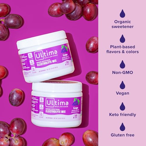 Ultima Replenisher Daily Electrolyte Drink Mix – Grape, 30 Servings – Hydration Powder Ultima ReplenisherBuy Supplements Australia