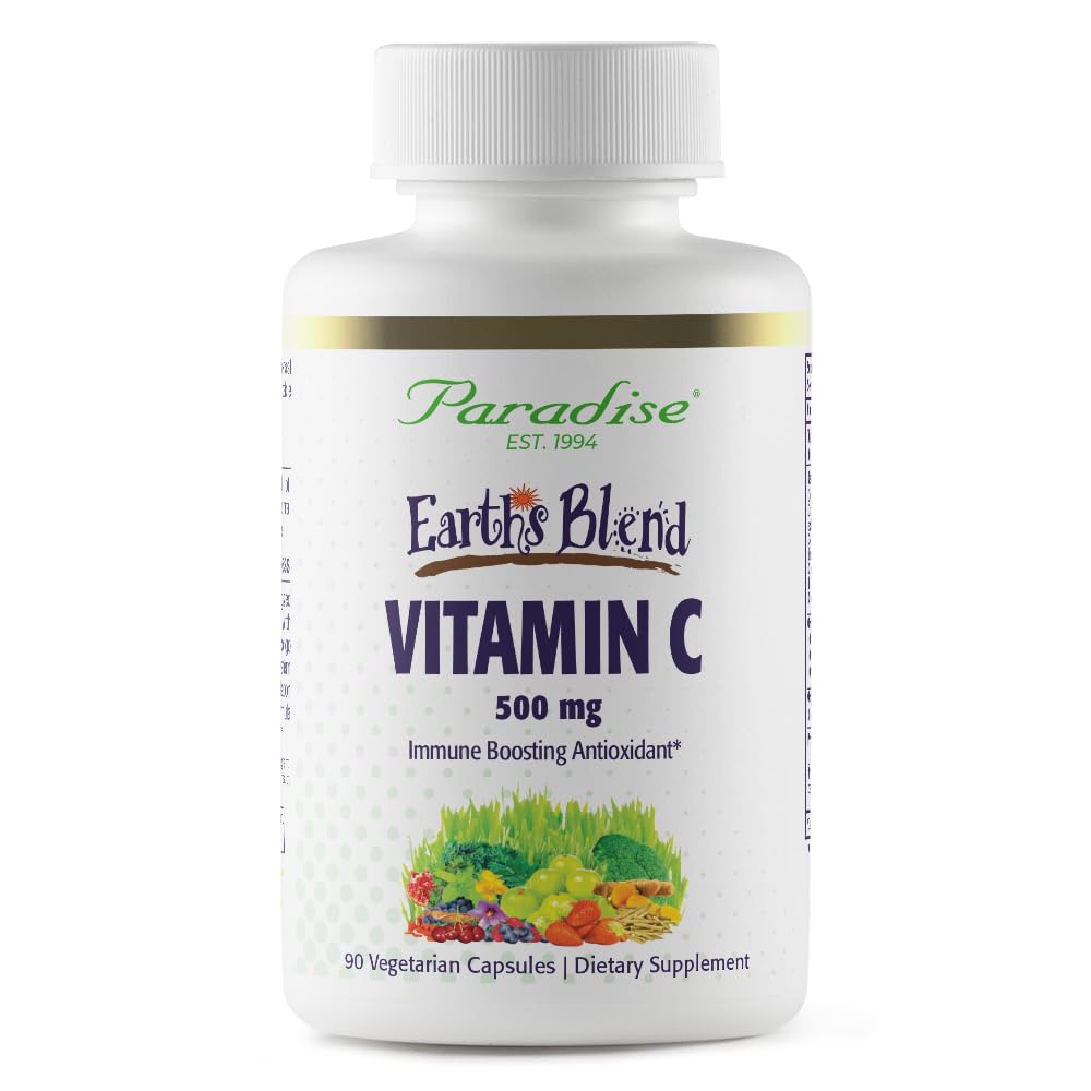 Paradise Herbs Earth's Blend Vitamin C with Nature's C and Adaptogens, Superfoods Base of Probiotics & Organic Alkalizing Greens, 90 Vegetarian Capsules Paradise HerbsBuy Supplements Australia
