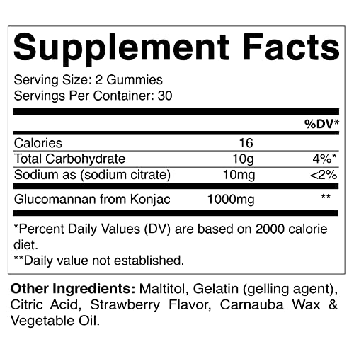 Vitamatic Sugar Free Glucomannan Gummies (Amorphophallus Konjac Root) - 1000mg per VitamaticBuy Supplements Australia