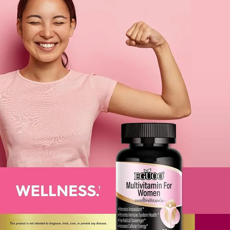 EGUOO Women’s Multivitamin 90 Capsules - Vitamin C, E, Biotin & Folic Acid for Energy, Immune Support, Brain, Heart, Eye & Bone Health EGUOOBuy Supplements Australia